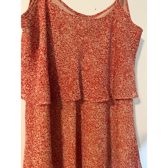 Cabi Bohochic Red/Pink Abstract Print Cottagecore Tiered Lined Sleeveless Top XS - Picture 5 of 5
